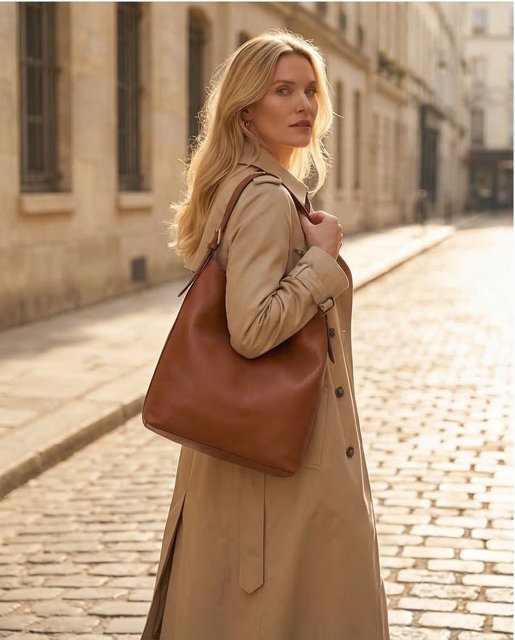 Erica Romy M leather hobo shoulder bag - Mac Douglas