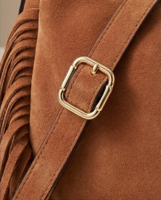 M Country leather fringed shoulder bag