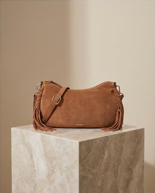 M Country leather fringed shoulder bag
