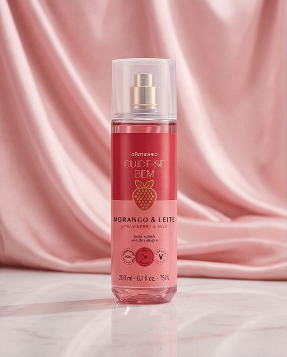 Cuide-se Bem Strawberry and Milk Fragrant Body Mist, 200 ml