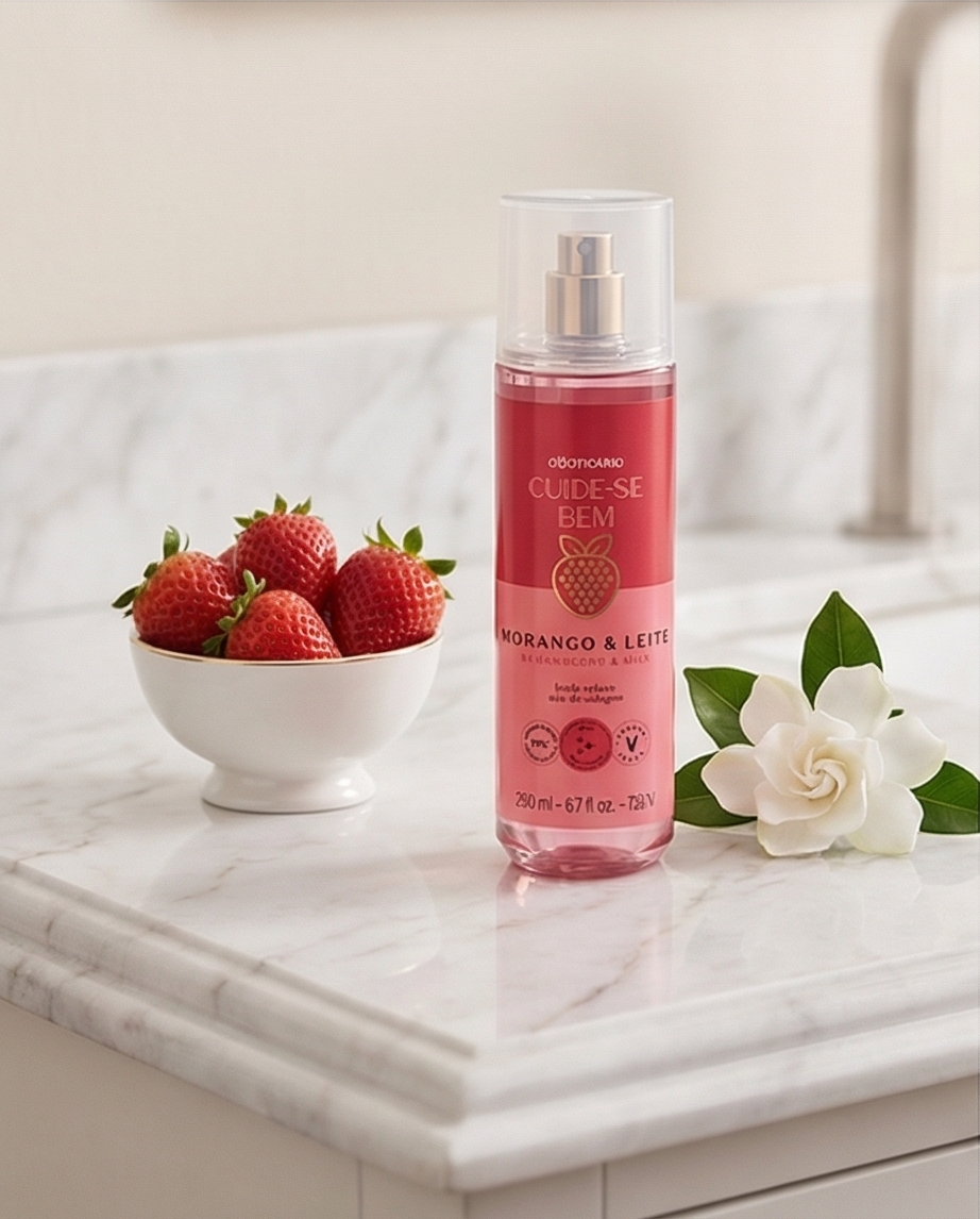 Cuide-se Bem Strawberry and Milk Fragrant Body Mist, 200 ml